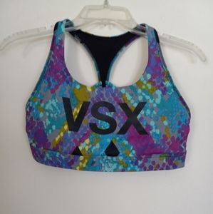 Victoria's Secret VSX sports bra multi colored pullover style open racer…